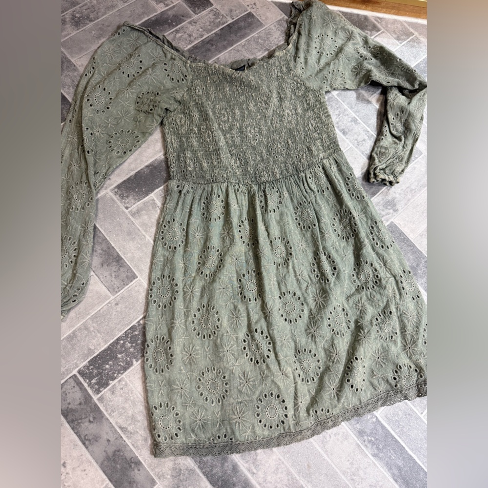 Textured Green Dress